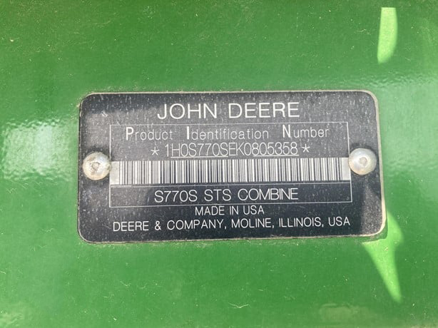 2019 John Deere S770 photo 2